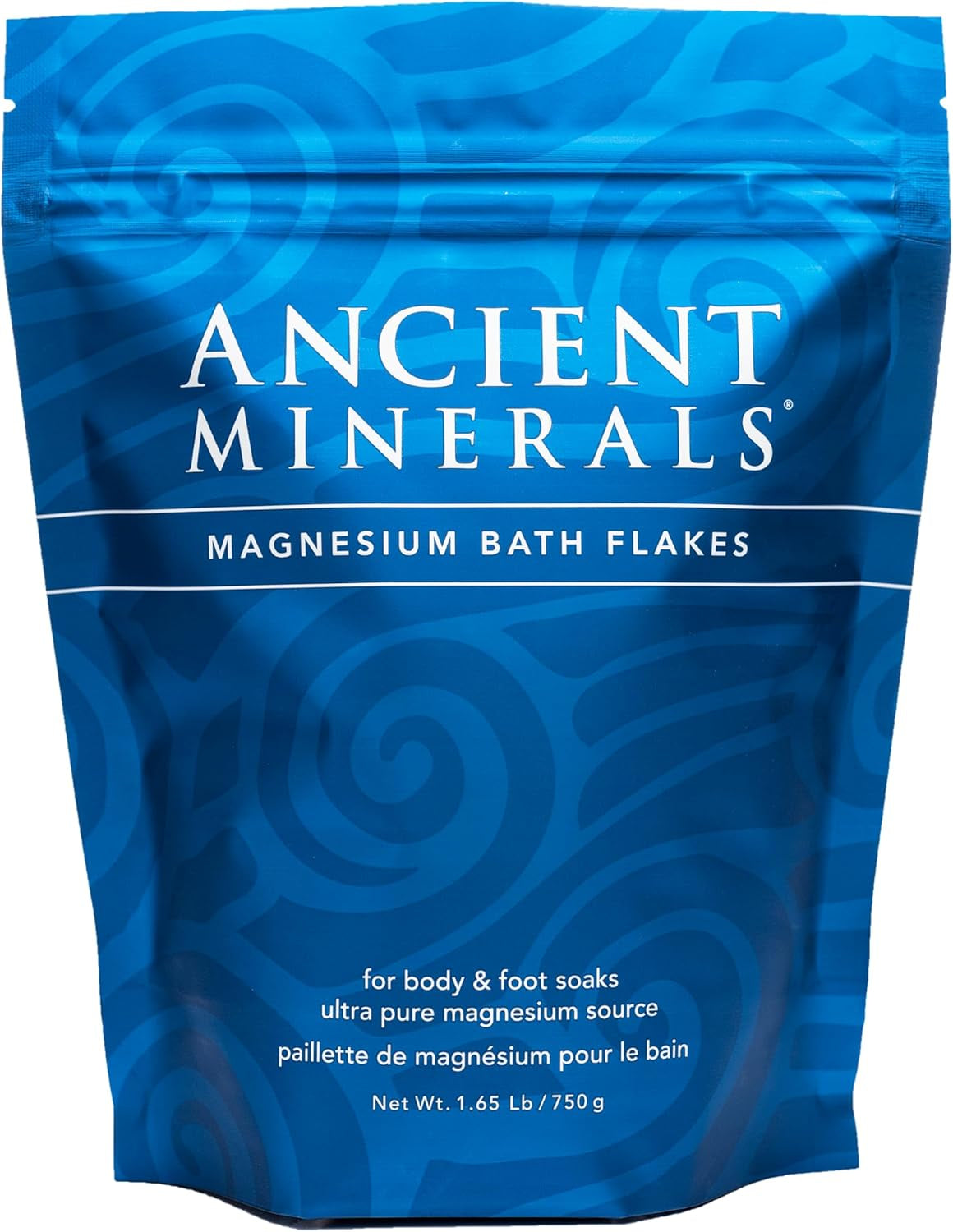 Magnesium Bath Flakes of Pure Genuine Zechstein Chloride - Resealable Magnesium Supplement Bag That Will Outperform Leading Epsom Salts 1.65 Lbs