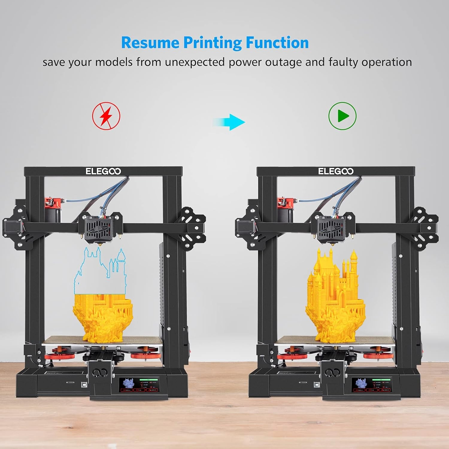 3D Printer Neptune 2S FDM 3D Printer with PEI Printing Sheet Large Printing Size 8.66X8.66X9.84 Inch