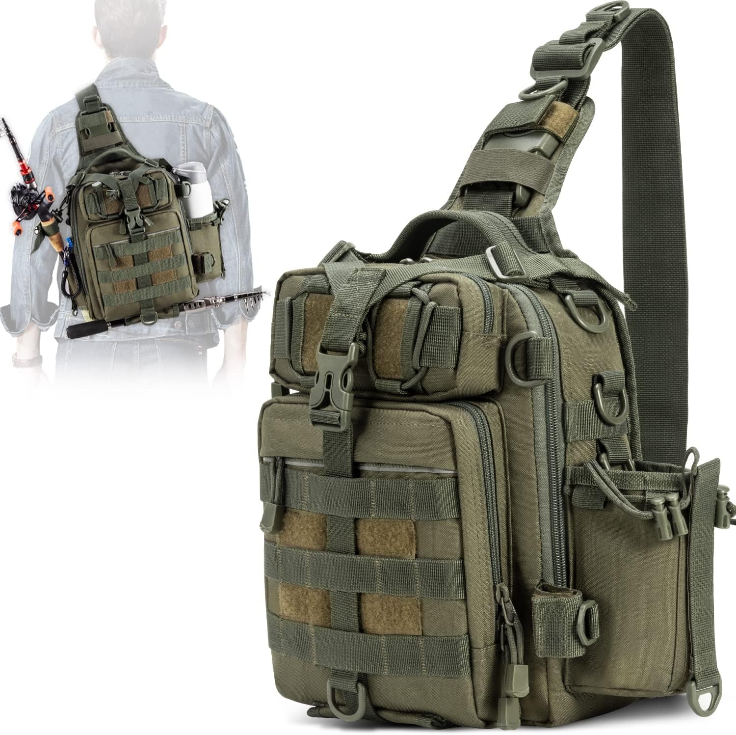 Outdoor Tackle Bag - Large Water-Resistant Fishing Backpack