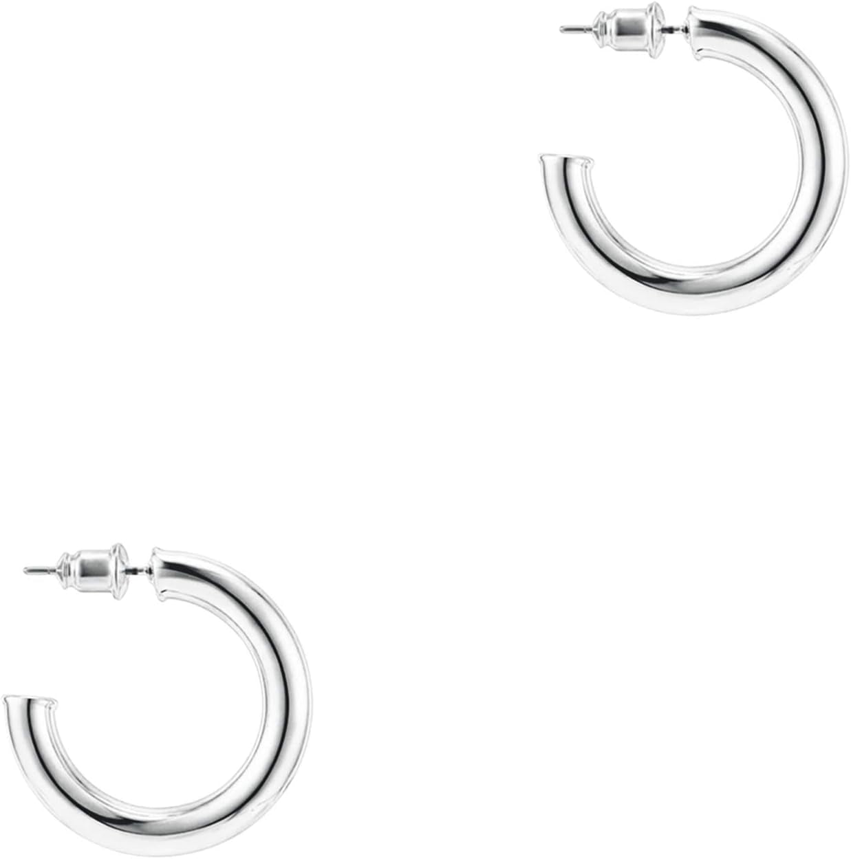 14K Gold Plated Hoop Earrings for Women - 3.5Mm Thick Infinity Gold Hoops Women Earrings - Plated Loop - Lightweight Set