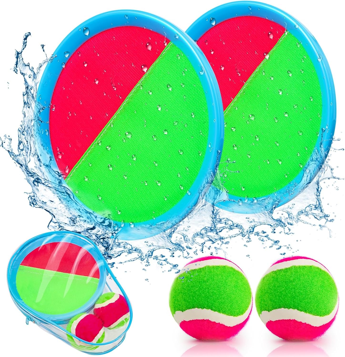 Toss and Catch Ball Set Kids Toys Outdoor Toys Beach Toys Pool Toys Ball Catch Sets Classic Outdoor Games Beach Games Yard Games for 3 4 5 6 7 8 9 10 Year Old Boys Girls Gifts Sports Equipment