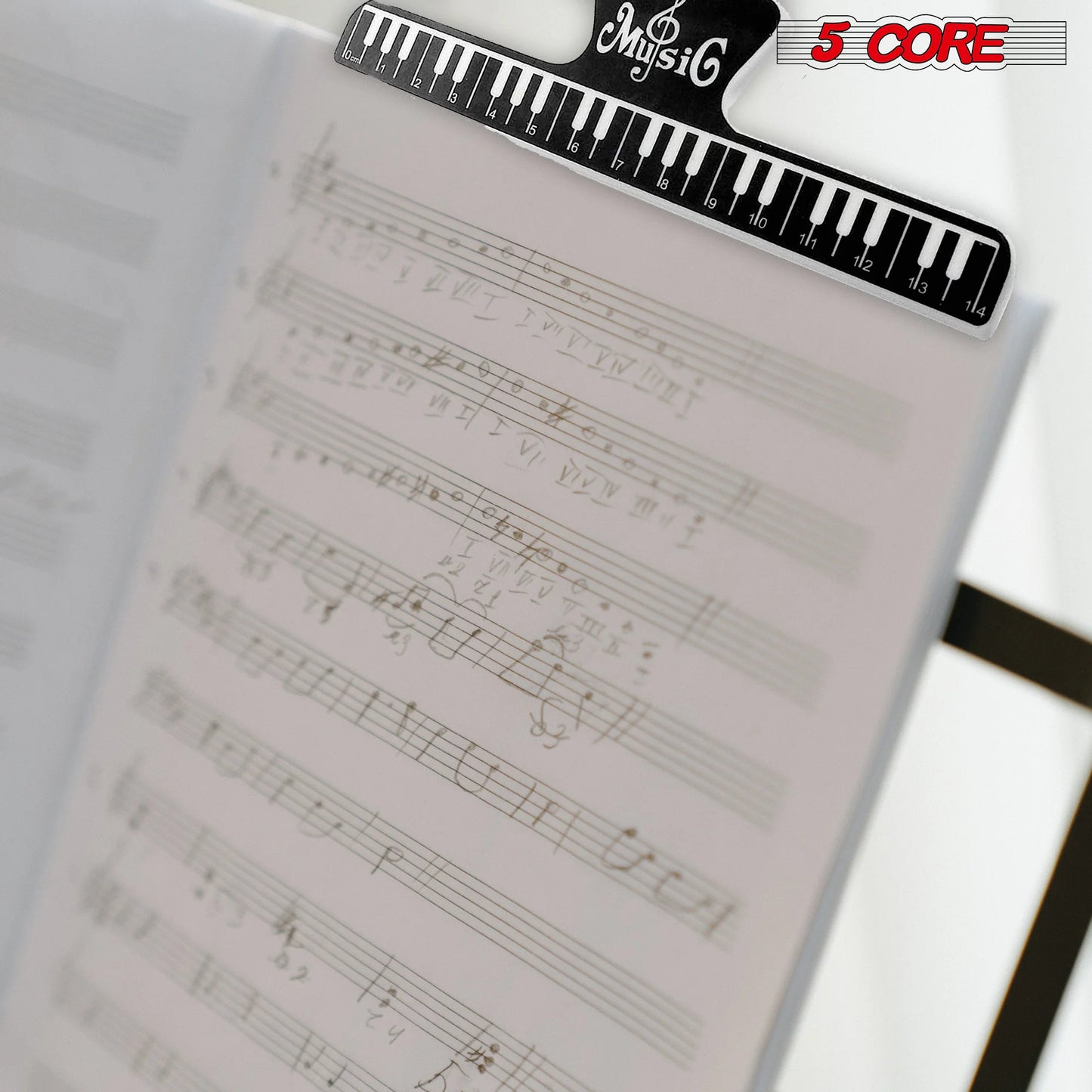 5Core Music Sheet Page Holder Clip Black Durable Plastic Music Score Fixed Clips