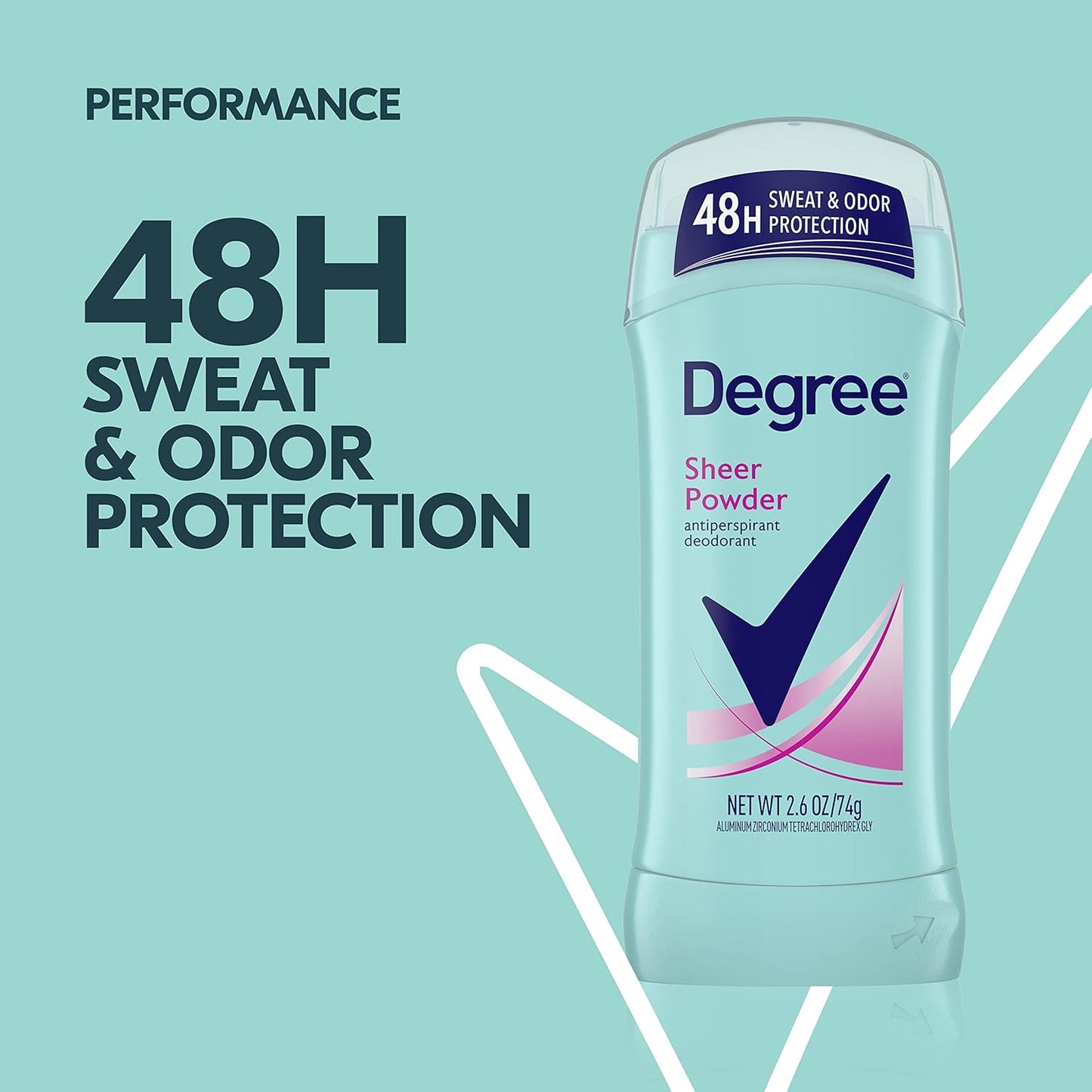 Original Antiperspirant Deodorant Sheer Powder Pack of 6 48-Hour Sweat & Odor Protection Antiperspirant for Women 2.6 Oz