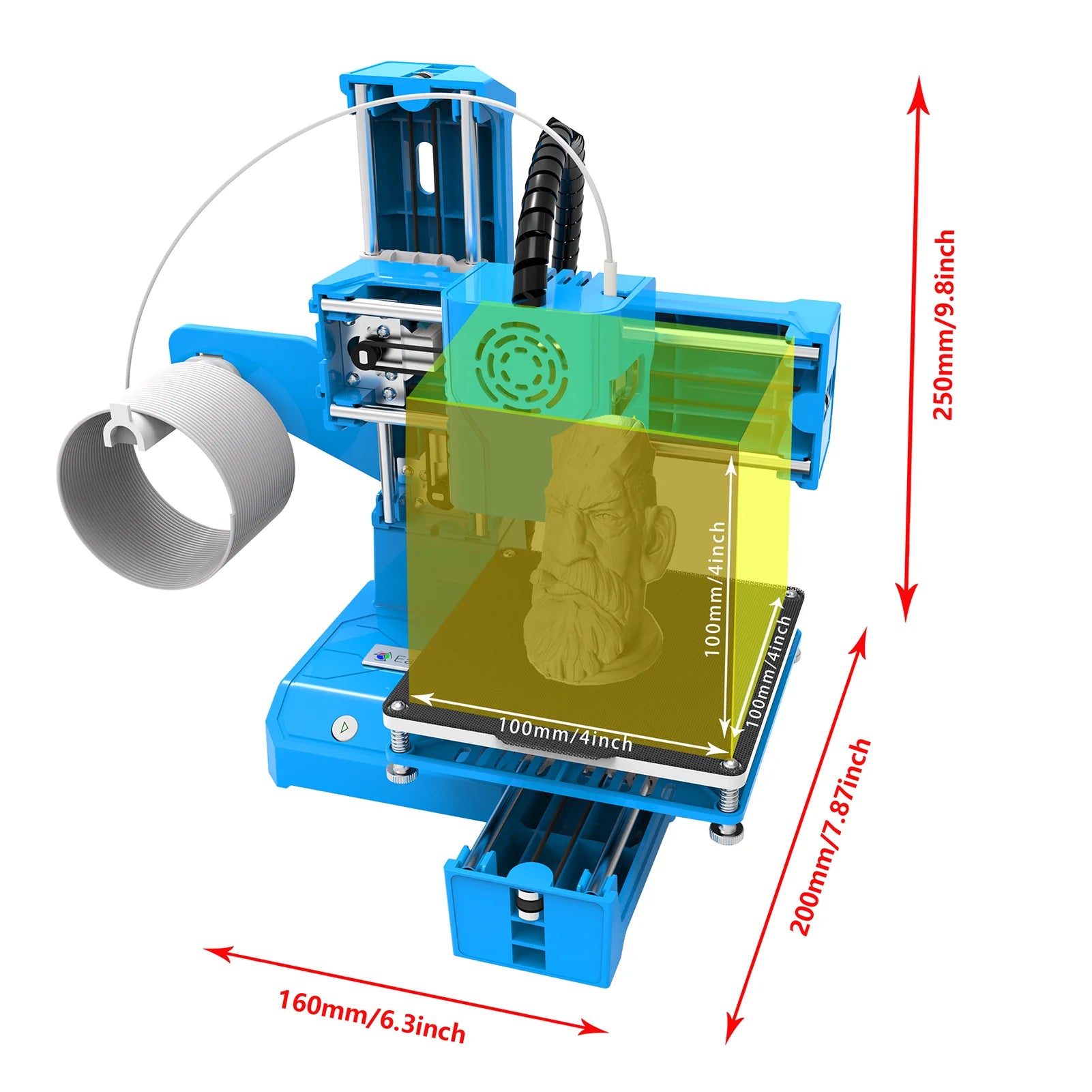 Easythreed 3D Printer for Kids Mini Desktop 3D Printer 100X100X100Mm Print Size No Heated Bed One-Key Printing with TF Card PLA Sample Filament for Beginners Household Education