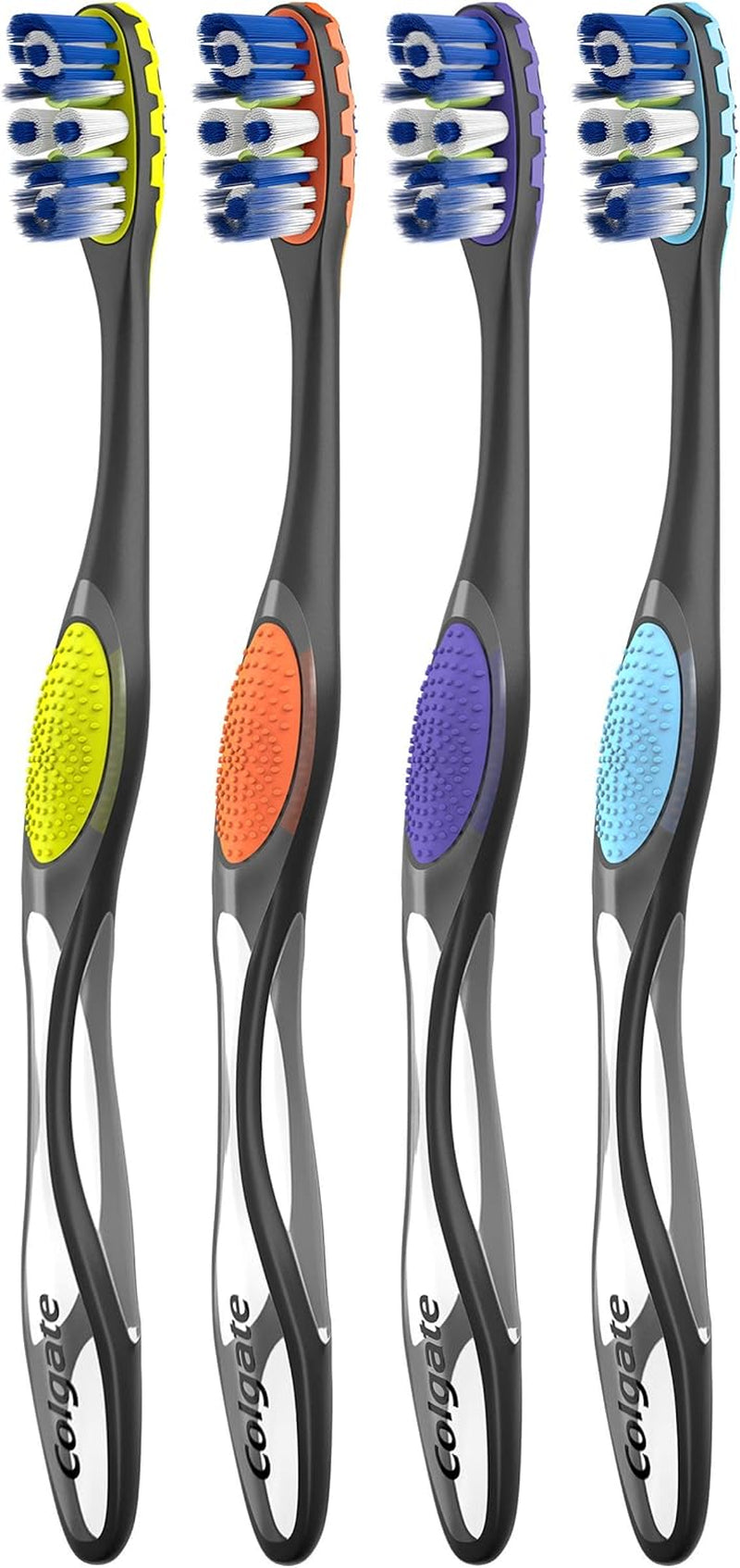 360 Advanced Floss Tip Toothbrush, Soft Toothbrush for Adults, 4 Pack