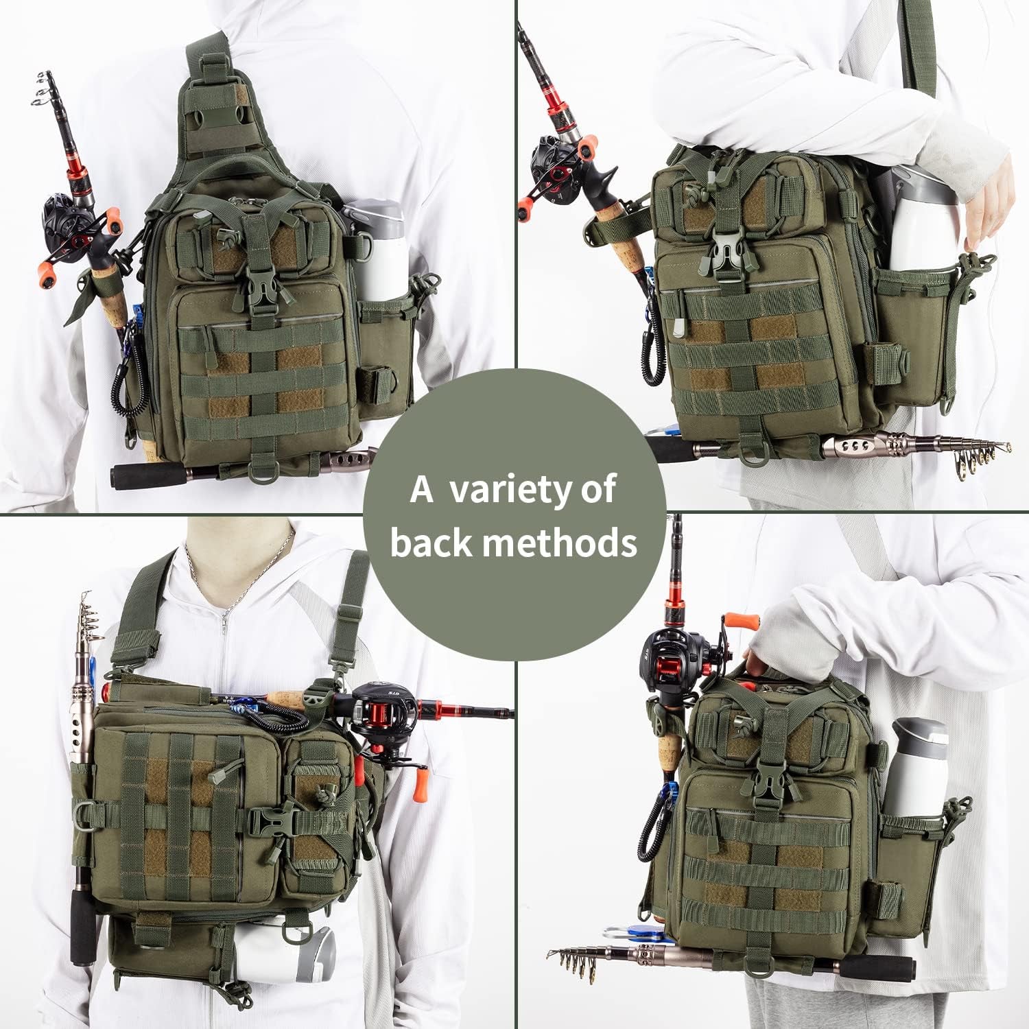 Outdoor Tackle Bag - Large Water-Resistant Fishing Backpack