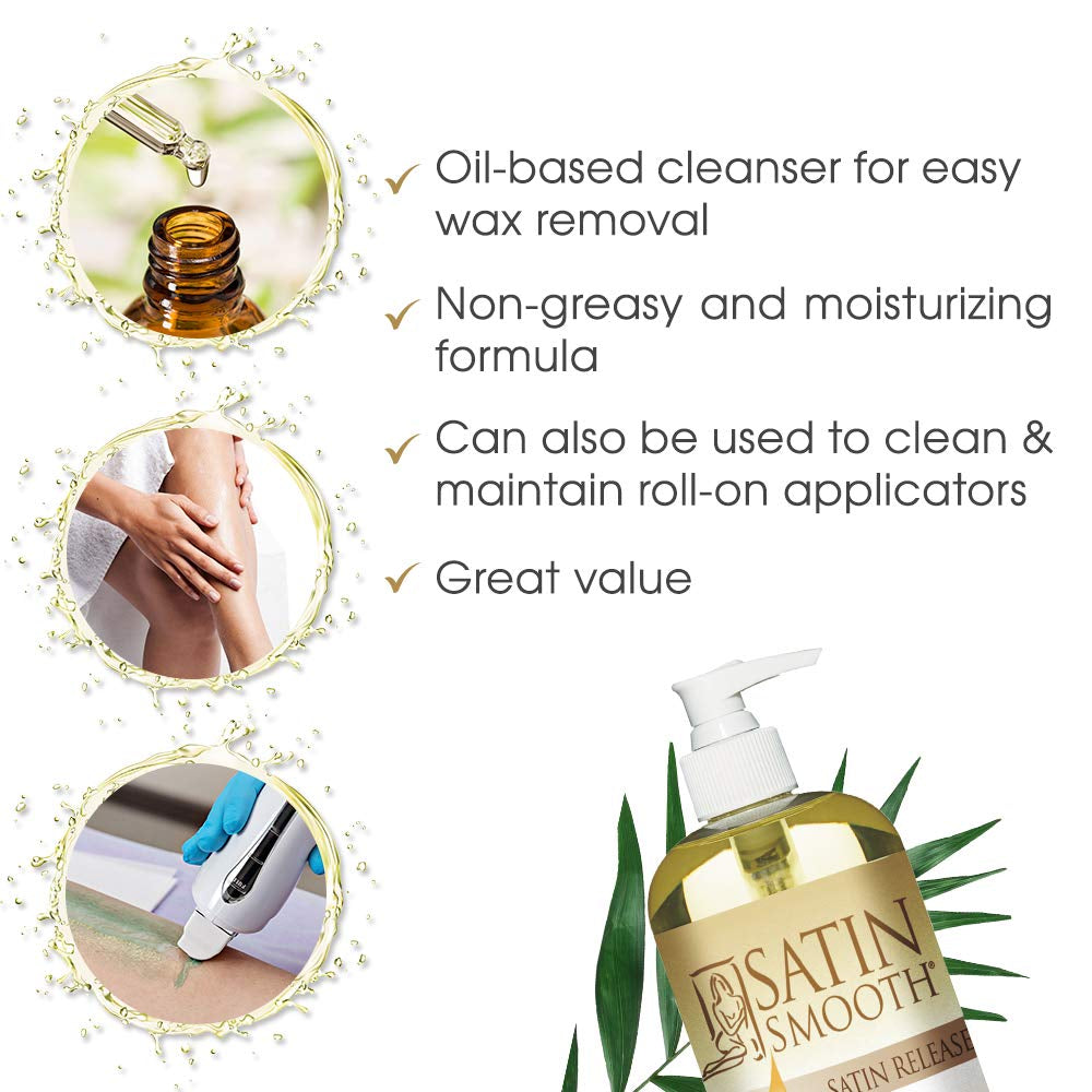 Satin Release Wax Residue Remover Oil, Post-Wax Treatment Fast-Dissolving, 16 Oz, 1-Pack