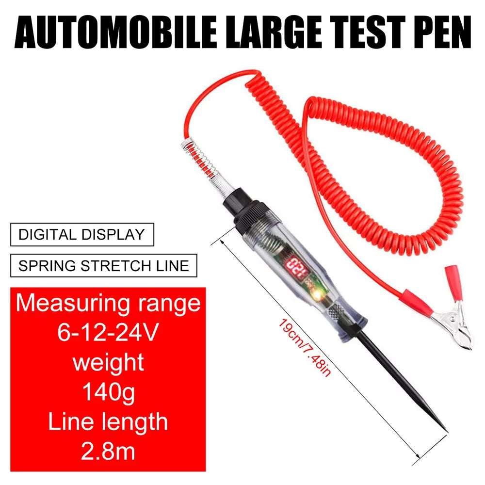 Car Truck Voltage Circuit Tester Auto 6V 24V Tools Car Diagnostic Probe Test Pen Light Bulb Electric Measuring Pen Tools