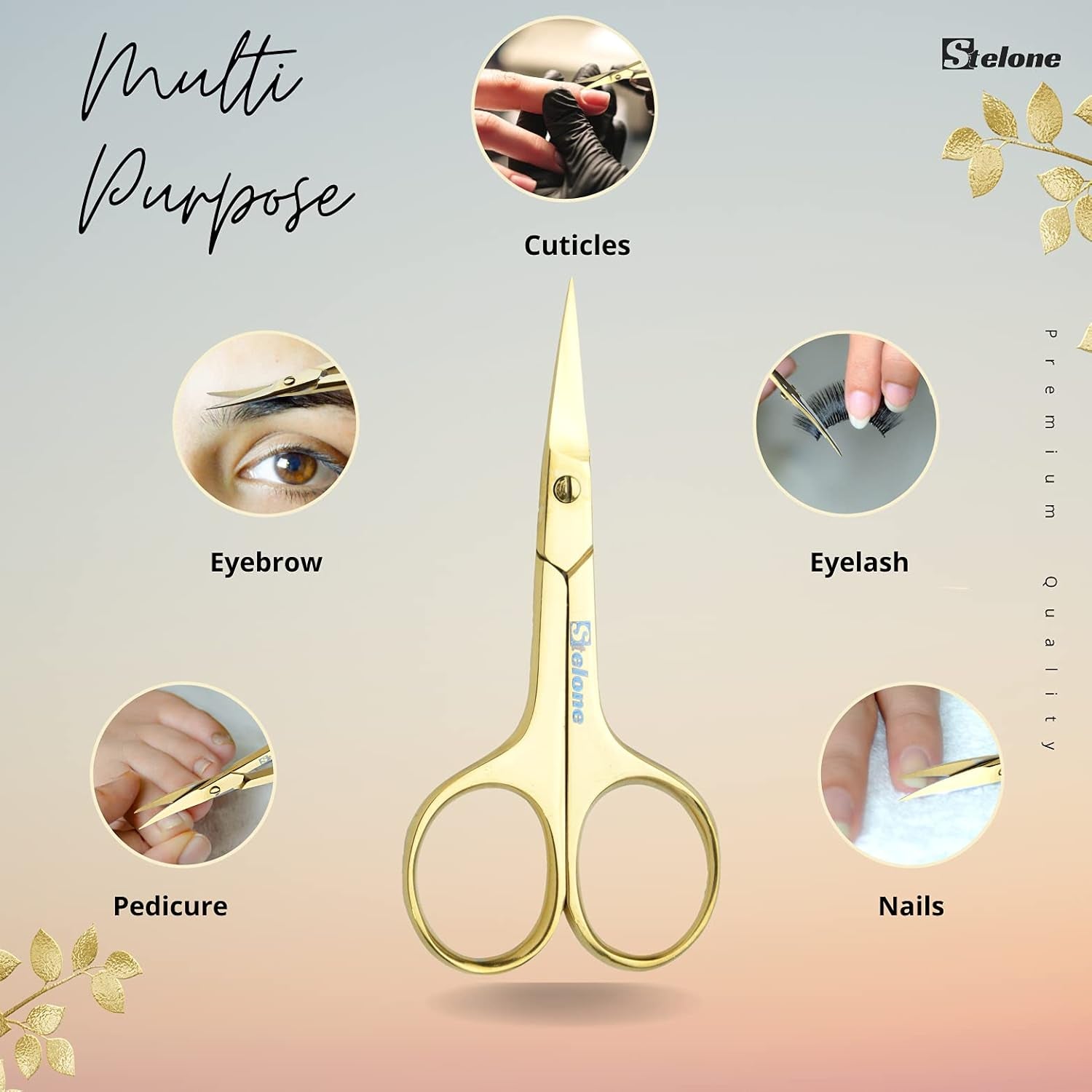 Professional Grooming Scissors Eyebrow Scissors Small Curved Stainless Steel Manicure & Beauty Scissor for Women