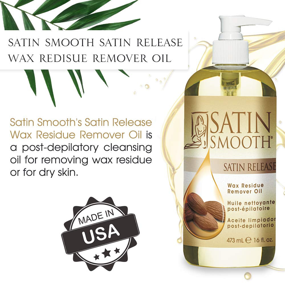 Satin Release Wax Residue Remover Oil, Post-Wax Treatment Fast-Dissolving, 16 Oz, 1-Pack