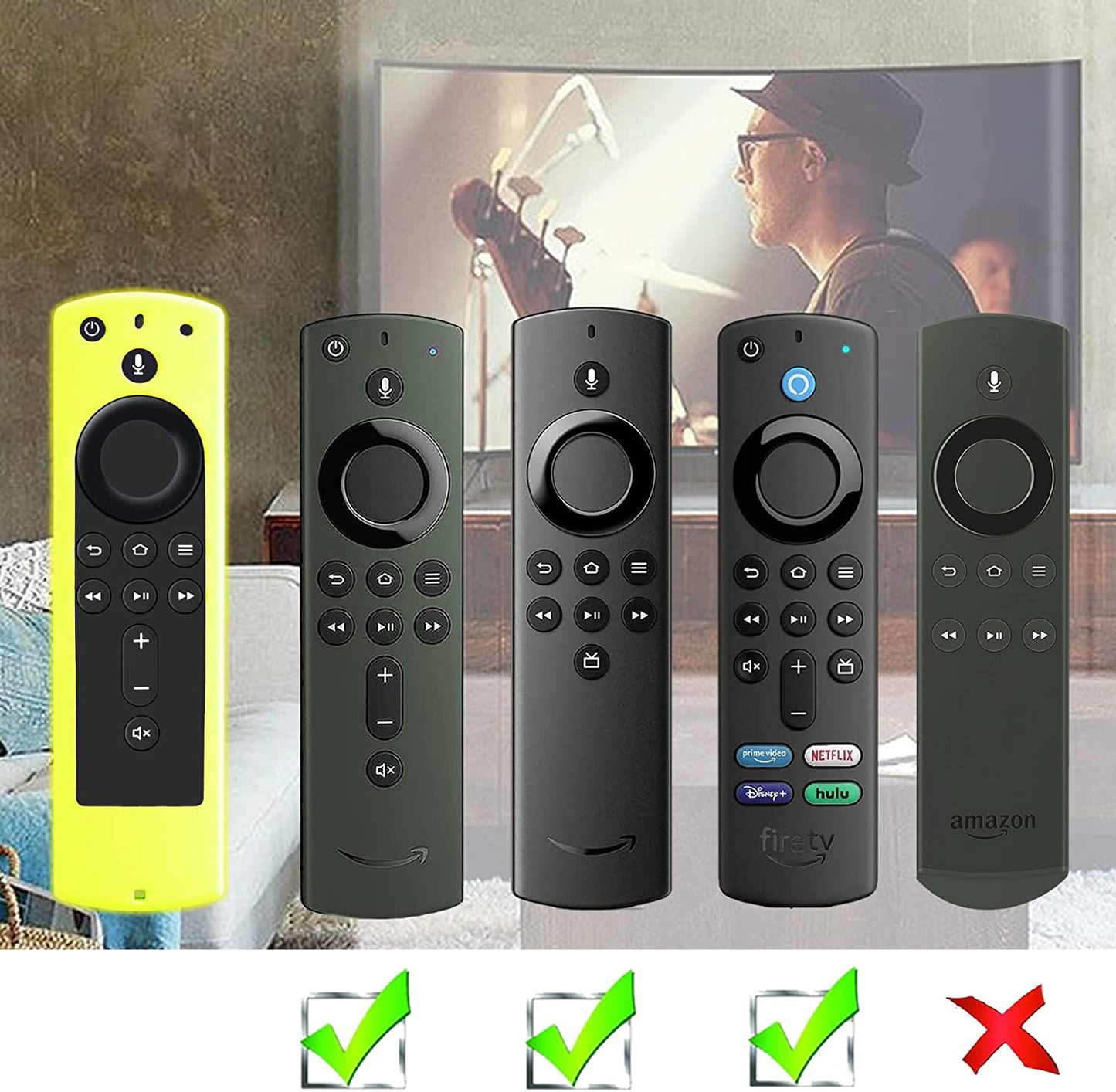 Covers for Alexa Voice Remote for Fire TV Stick 4K, Fire TV Stick, Fire TV Shockproof Protective Silicone Case - Glow in the Dark