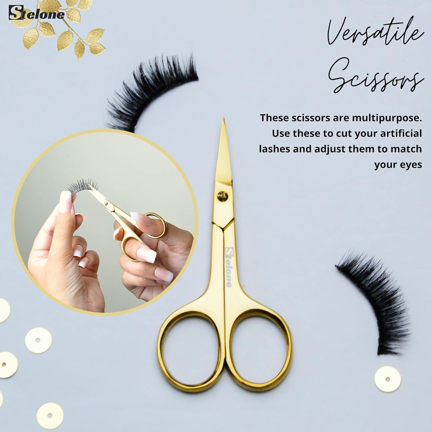 Professional Grooming Scissors Eyebrow Scissors Small Curved Stainless Steel Manicure & Beauty Scissor for Women